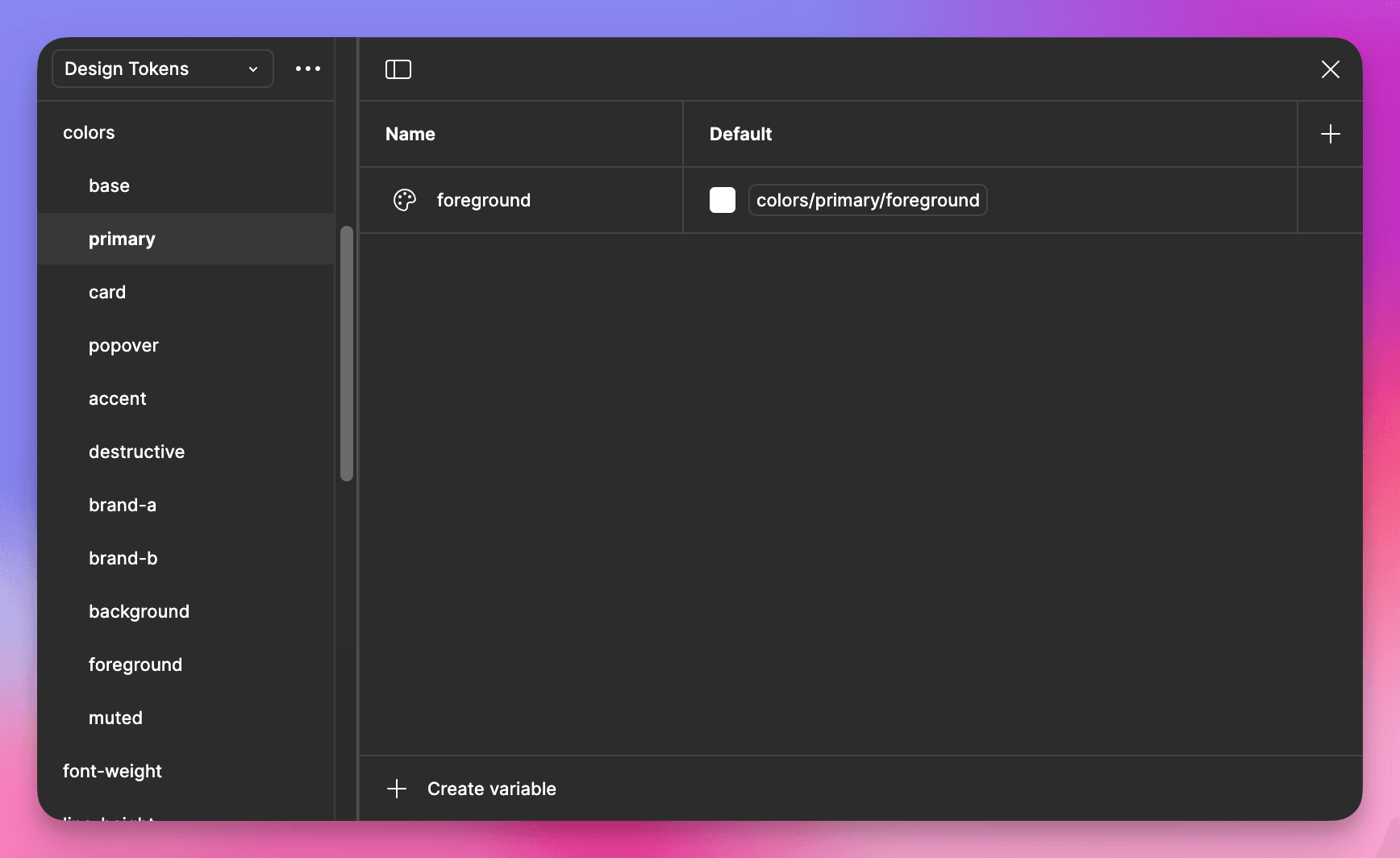 Cannot find colors/primary variable in colors -> primary directory